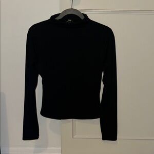 Express Body Contour Mock Neck Long Sleeve Tee